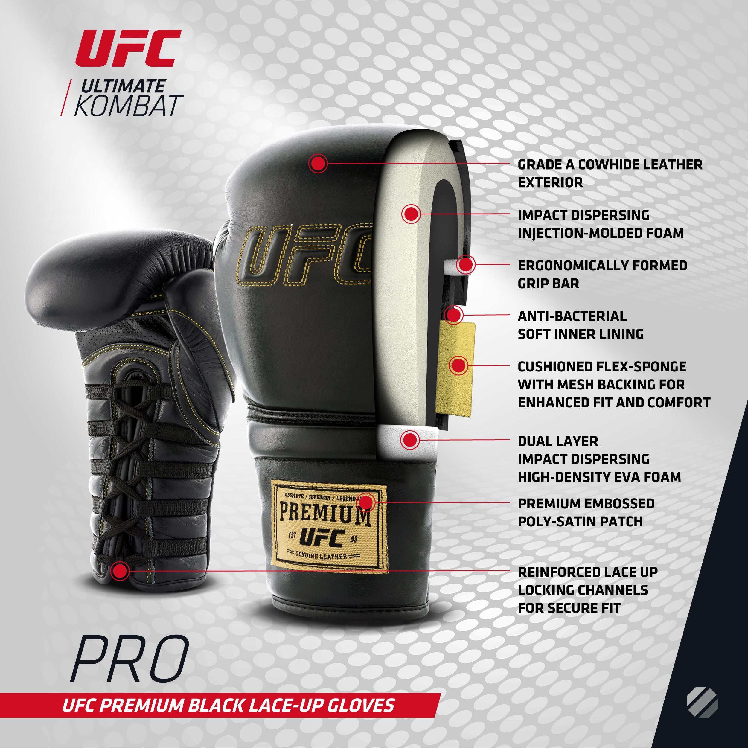 UFC Premium Lace-Up Training Gloves